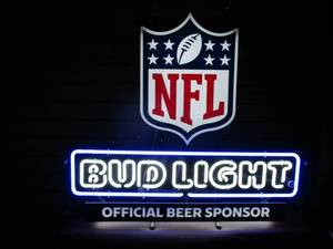 lot 1 image: BNIB- Bud Light NFL - Official Beer Sponsor, Neon Beer Sign