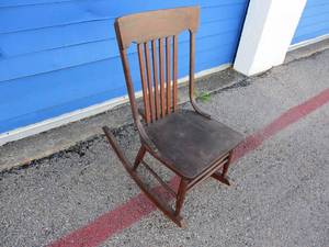 lot 71 image: Vintage Petite Wooden Rocking Chair