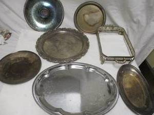 lot 98 image: LOT-Mixed Silver Plate Trays