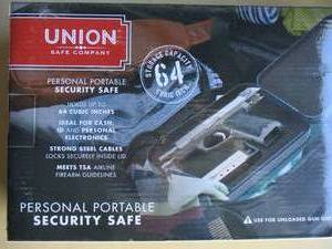 lot 85 image: NEW- Union Safe Co. Lockable- Personal ,Portable Security Safe.