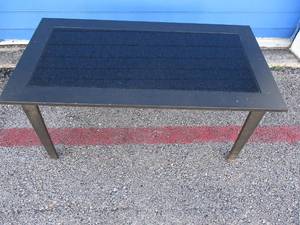 lot 91 image: Glass Top and Metal Coffee  End Table