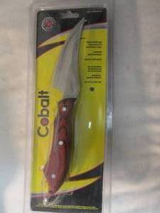 lot 135 image: NEW- Cobalt 440-SS Full Tang Hunting Knife With Sheath In Unopen Package