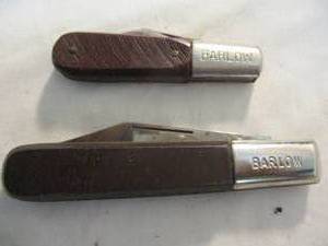 lot 140 image: 2-Vintage Barlow Pocket Knifes, 1-2 Blade,1-1-34 and 1-2-34, Imperial-Prov, RI.USA, And 1-3-34 Blade, Sabre-Ireland