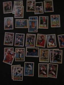 lot 17 image: TOPPS 1992- Various Players and Teams. Cards 11-99. Not consecutive. 31 cards total. Good condition, slight discoloring and staining.