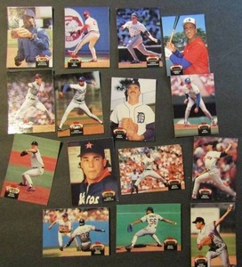 lot 30 image: � TOPPS 1992 �Stadium Club�- Various Players and Teams. Cards 102-181. Not consecutive. 15 cards total. Perfect condition.