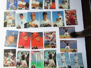 lot 43 image: � TOPPS 1992 �Stadium Club�- Various Players and Teams. Cards 851-898. Not consecutive. 23 cards total. Perfect condition.