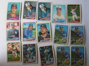 lot 53 image: TOPPS 1989- Various Players and Teams. Cards 227-248. Not consecutive. 15 cards total. Good condition, edges slightly worn.