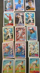 lot 64 image: TOPPS 1989- Various Players and Teams. Cards 529-544. Not consecutive. 15 cards total. Good condition, edges slightly worn.