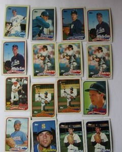 lot 62 image: TOPPS 1989- Various Players and Teams. Cards 479-499. Not consecutive. 16 cards total. Good condition, edges slightly worn.