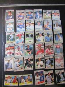 lot 85 image: TOPS 1986- Various Players and Teams. Cards 504-653. Not consecutive. 35 cards total. Fair condition, slight fade and worn edges.