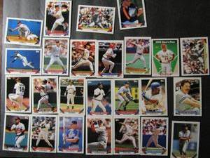 lot 97 image: TOPPS 1993- Various players and teams. Cards 102-197. Not consecutive. 25 Cards total. Perfect condition.