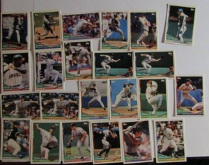 lot 111 image: TOPPS 1994. Various players and teams. Cards 223-299. Not consecutive. 23 cards total. Great condition.