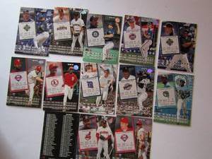 lot 131 image: DONRUSS 1994 �The Leaf Set�- Various players and teams. Cards 222-440. Not consecutive. 13 Cards total. Perfect Condition.