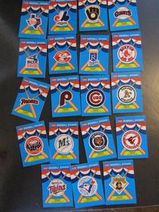 lot 139 image: FLEER 1969 Baseball Stickers Great condition. Never used. 19 total.