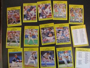 lot 160 image: � FLEER 1991- various players and teams. Cards 601-703. Not consecutive. 12 cards total. Plus 2 checklist cards. Good condition, slight worn edges.