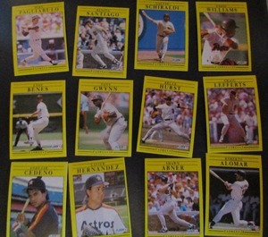lot 158 image: FLEER 1991- various players and teams. Cards 502-548. Not consecutive. 12 cards total. Good condition, slight worn edges.
