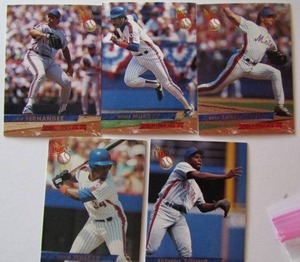 lot 167 image: FLEER ULTRA 1993-METS. Cards #72, #78, #79, #80, #81. 5 cards total. Perfect condition.