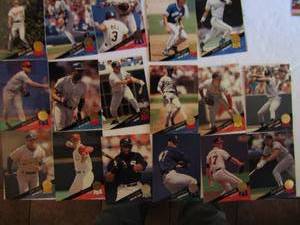 lot 175 image: 1993 LEAF �The Leaf Set�- various players and teams. Cards 147-350. Not consecutive. 17 cards total. Great condition, slight edge ware.