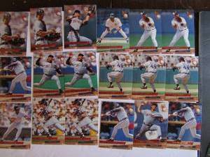 lot 166 image: FLEER ULTRA 1993-DETROIT TIGERS. Cards 194-204. Not consecutive. 18 cards total. Perfect condition.