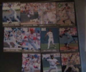 lot 163 image: � FLEER ULTRA 1991- various players and teams. Cards 40-366. Not consecutive. 9 cards total. PLUS FLEER ULTRA 1991 checklist card #399. PLUS Great Fleer performances card #391 Barry Bonds. Good condition, edges worn.