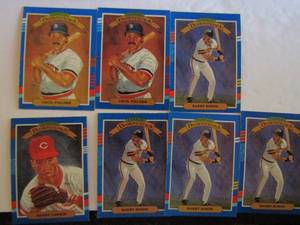 lot 188 image: DONRUSS �Diamond Kings�- tagged 1990 Leaf. Various players and teams. Cards 3-5. 7 cards total. Good condition, some edge ware.