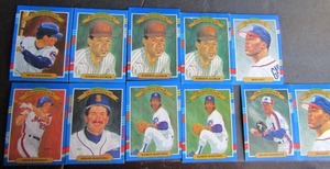 lot 190 image: DONRUSS �Diamond Kings�- tagged 1990 Leaf. Various players and teams. Cards 10-17. Not consecutive. 11 cards total. Good condition, some edge ware.