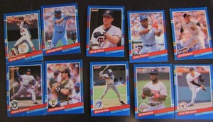 lot 205 image: � DONRUSS 1991- various teams and players. Cards 181-216. Not consecutive.10 cards total. Average condition, some bend, slight fade and worn edges.