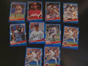 lot 207 image: DONRUSS 1991- various teams and players. Cards 261-281. Not consecutive. 10cards total. Average condition, some bend, slight fade and worn edges.