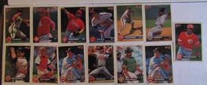 lot 197 image: DONRUSS 1993- various players and teams. Cards 551-558. Not consecutive. 13 cards total. Great condition, slight edge ware.