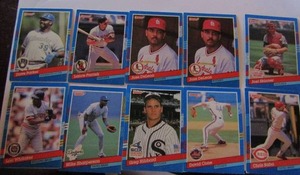 lot 204 image: DONRUSS 1991- various teams and players. Cards 120-174. Not consecutive.10 cards total. Average condition, some bend, slight fade and worn edges.
