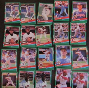 lot 212 image: DONRUSS 1991- various teams and players. Cards 452-473. Not consecutive.20 cards total. Average condition, some bend, slight fade and worn edges.