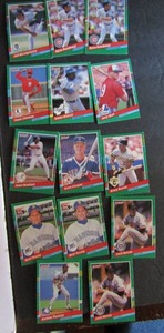 lot 214 image: �� DONRUSS 1991- various teams and players. Cards 491-505. Not consecutive.15 cards total. Average condition, some bend, slight fade and worn edges.
