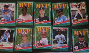 lot 226 image: DONRUSS 1991- various teams and players. Cards BC-16 thru BC-22 and 395-766. Not consecutive.11 cards total. Average condition, some bend, slight fade and worn edges.