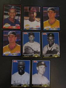 lot 229 image: � SCORE 1991- various teams and players. Cards 859-880. Not consecutive. 8 cards total. Average condition, some fading and worn edges.