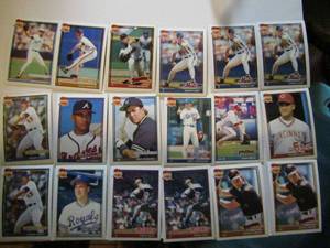 lot 305 image: � TOPPS �40 YEARS OF BASEBALL�- Various teams and players. Cards 680-697. Not consecutive. 18 cards total. Good conditions, slight fade.