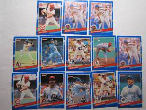 lot 203 image: DONRUSS 1991- various teams and players. Cards 84-119. Not consecutive.13 cards total. Average condition, some bend, slight fade and worn edges.