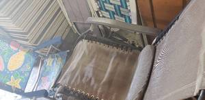 lot 112 image: Outdoor Lawn Chairs and Beach Chairs including golf chair cooler