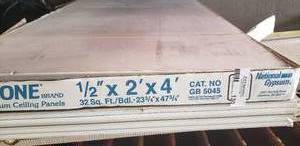 lot 130 image: Gridstone Gypsum Ceiling Panels 12 x 2 x 4 (32 sq. Ft. Bundle - 2 Total)