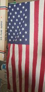 lot 131 image: 100% Cotton Flag and 2 Piece Aluminum Pole