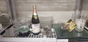 lot 64 image: Misc. Glassware Includes ash trays and 2 Vitro Solarban Insulating Glass Units