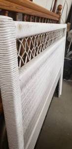 lot 150 image: White Wicker Headboard queen