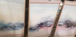 lot 53 image: 3 Part Wall Art, Each Frame 26x41