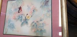 lot 40 image: Butterfly Framed Wall Art (24x20) and Matching Smaller Framed Print
