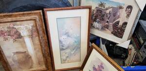 lot 44 image: Framed Wall Art with Flowers, See Pictures