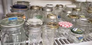 lot 67 image: Mason Jars and Lidded Glassware