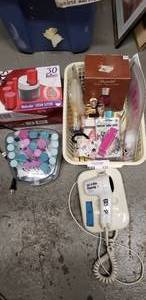 lot 123 image: Ladies Beauty Lot Includes Roller Sets and Wall Hair Dryer
