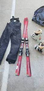 lot 146 image: Ski Lot K2 Freedom Skis, KoFlach Boots Size 9, UAI Ski Bib Size 32
