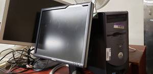 lot 174 image: Desk top computer and 2 monitors