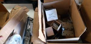 lot 170 image: Door and light fixture hardware, 3 commercial hydraulic door closers