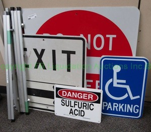 lot 44 image: Assorted metal signs as shown